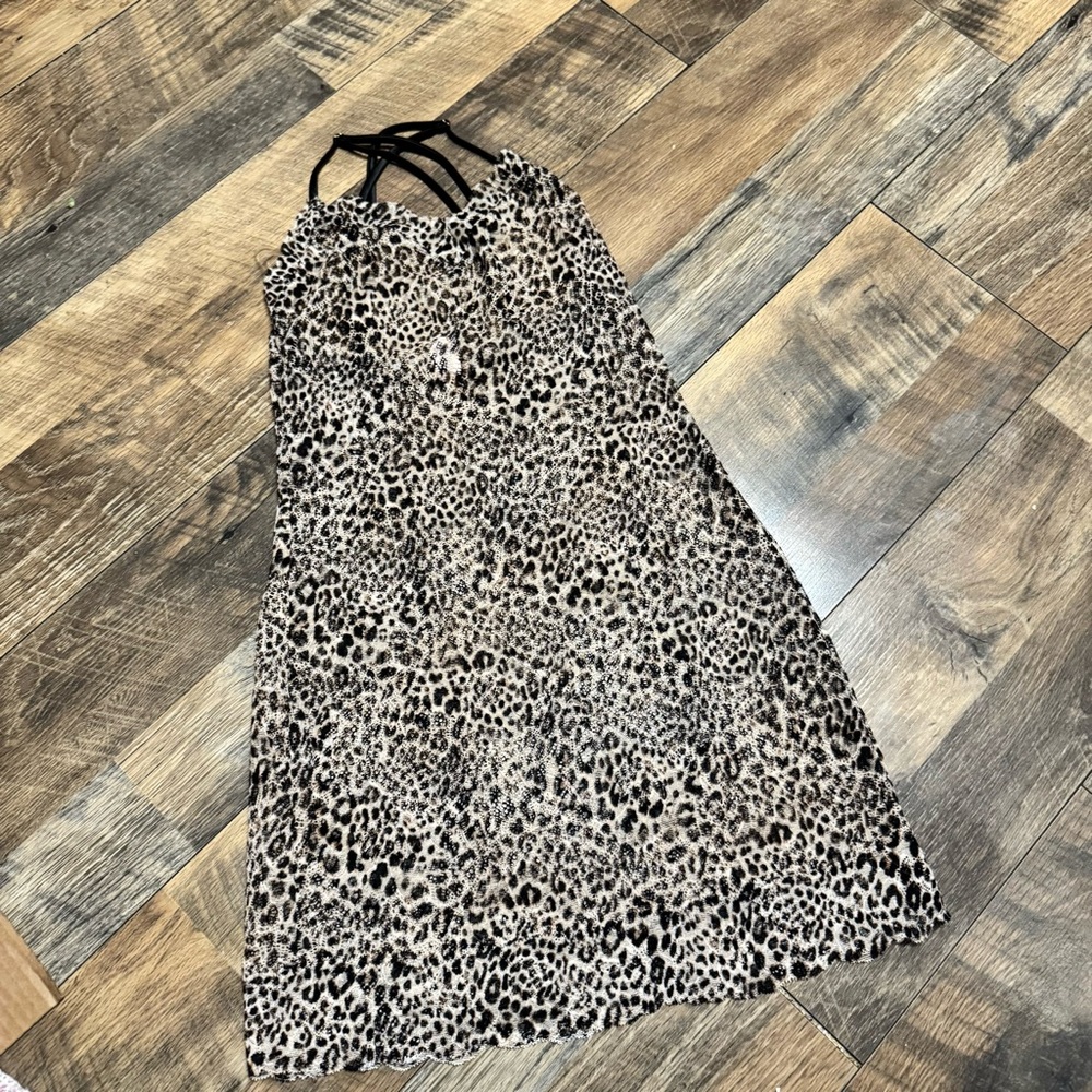 VS Leopard Print Strappy Lace Chemise